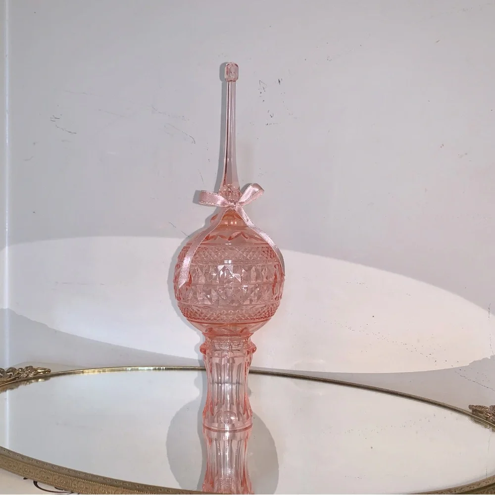 Vintage pink Christmas tree topper
